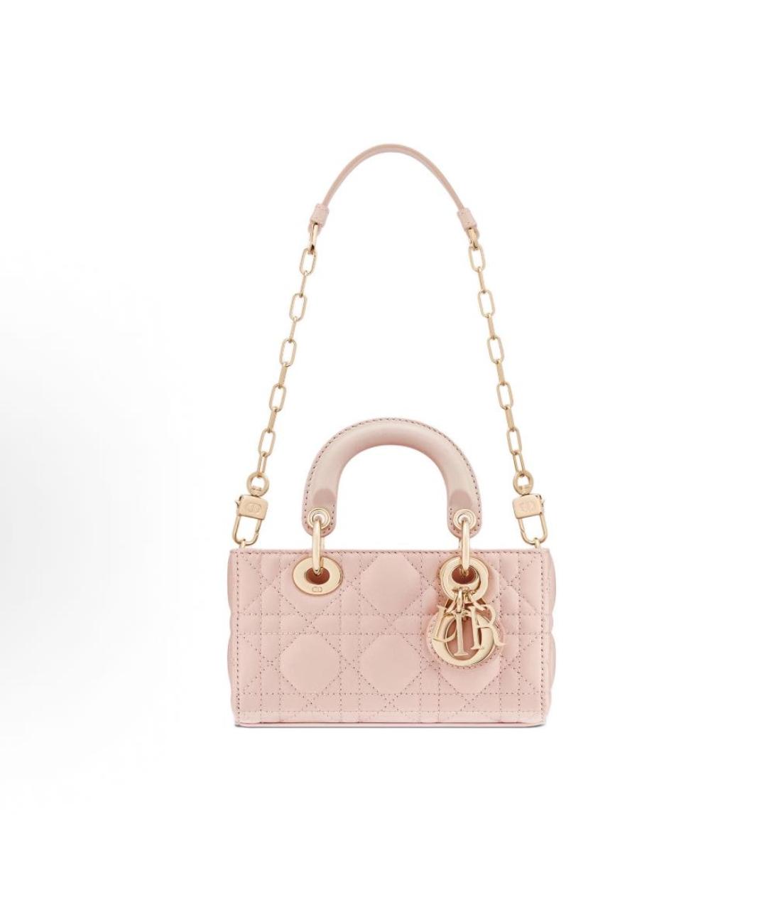 CHRISTIAN DIOR Розовая кожаная сумка с короткими ручками, фото 2