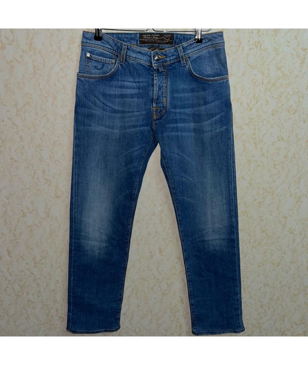 JACOB COHEN Синие хлопко-эластановые джинсы скинни, фото 9