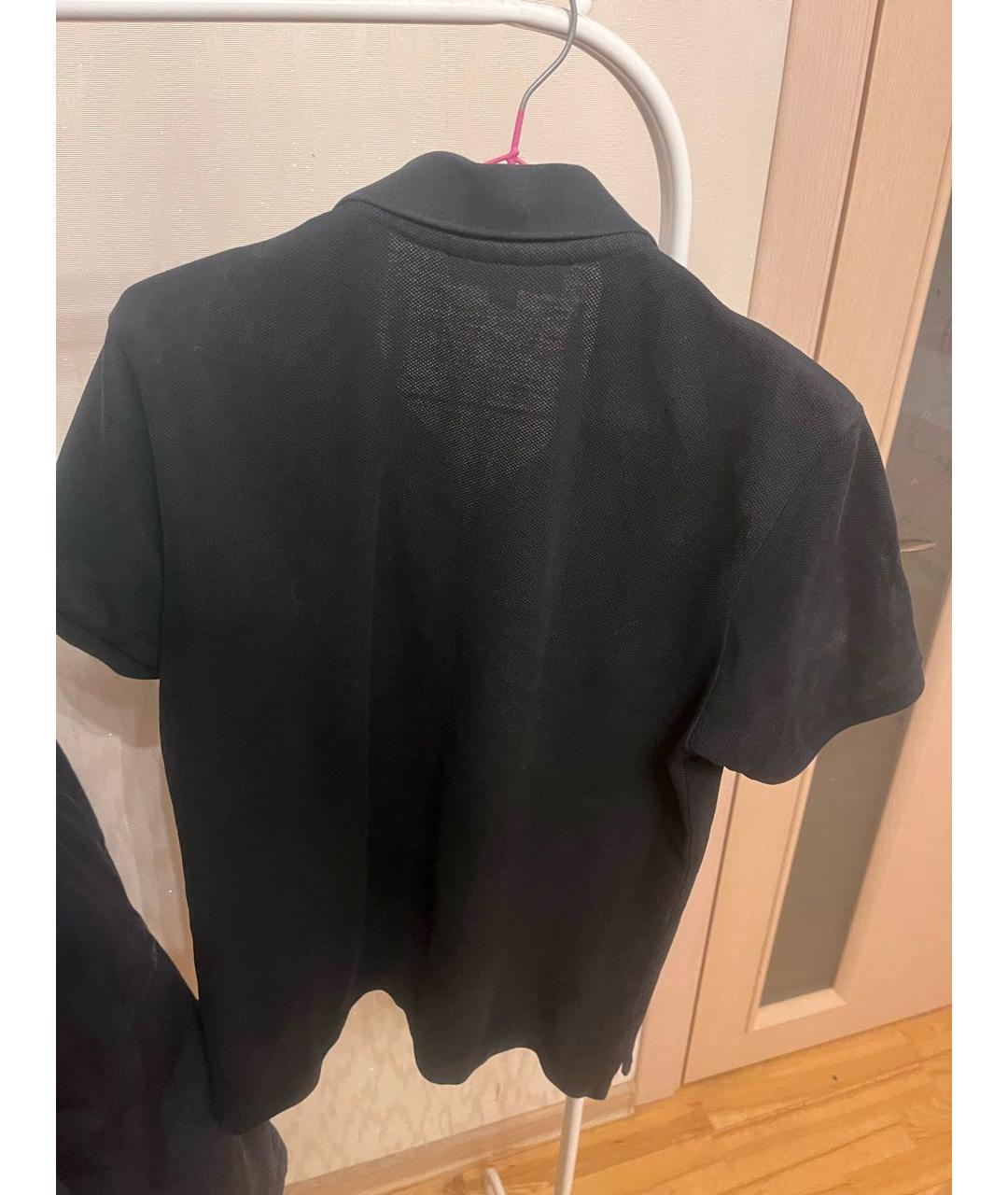 BURBERRY Черное хлопковое поло с коротким рукавом, фото 2