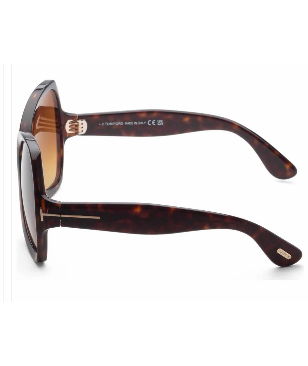 TOM FORD Коричневые пластиковые солнцезащитные очки, фото 3