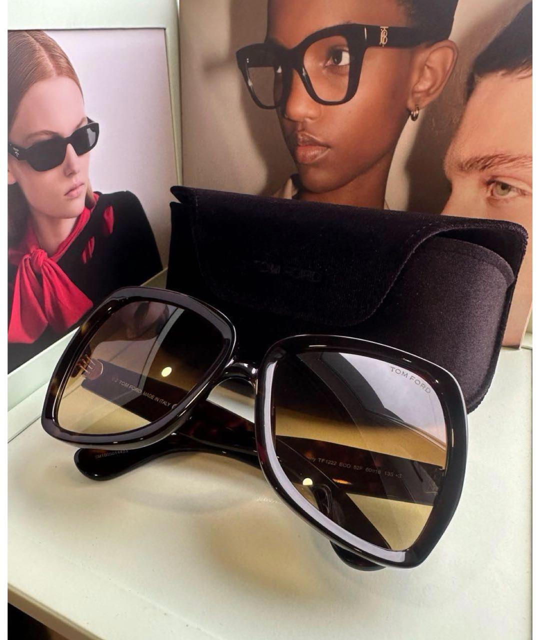 TOM FORD Коричневые пластиковые солнцезащитные очки, фото 4