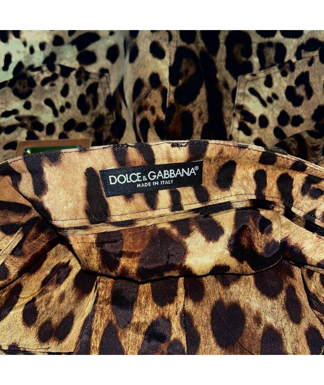 DOLCE&GABBANA Коричневая хлопковая юбка миди, фото 7