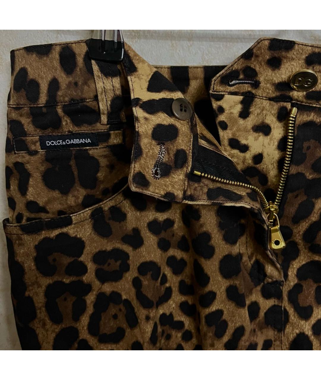 DOLCE&GABBANA Коричневая хлопковая юбка миди, фото 3