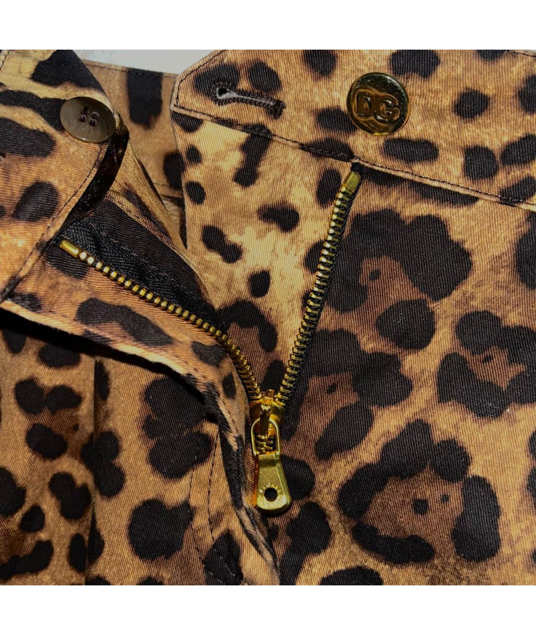 DOLCE&GABBANA Коричневая хлопковая юбка миди, фото 4