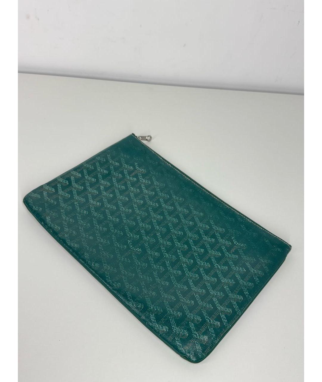 GOYARD Зеленая кожаная папка для документов, фото 2