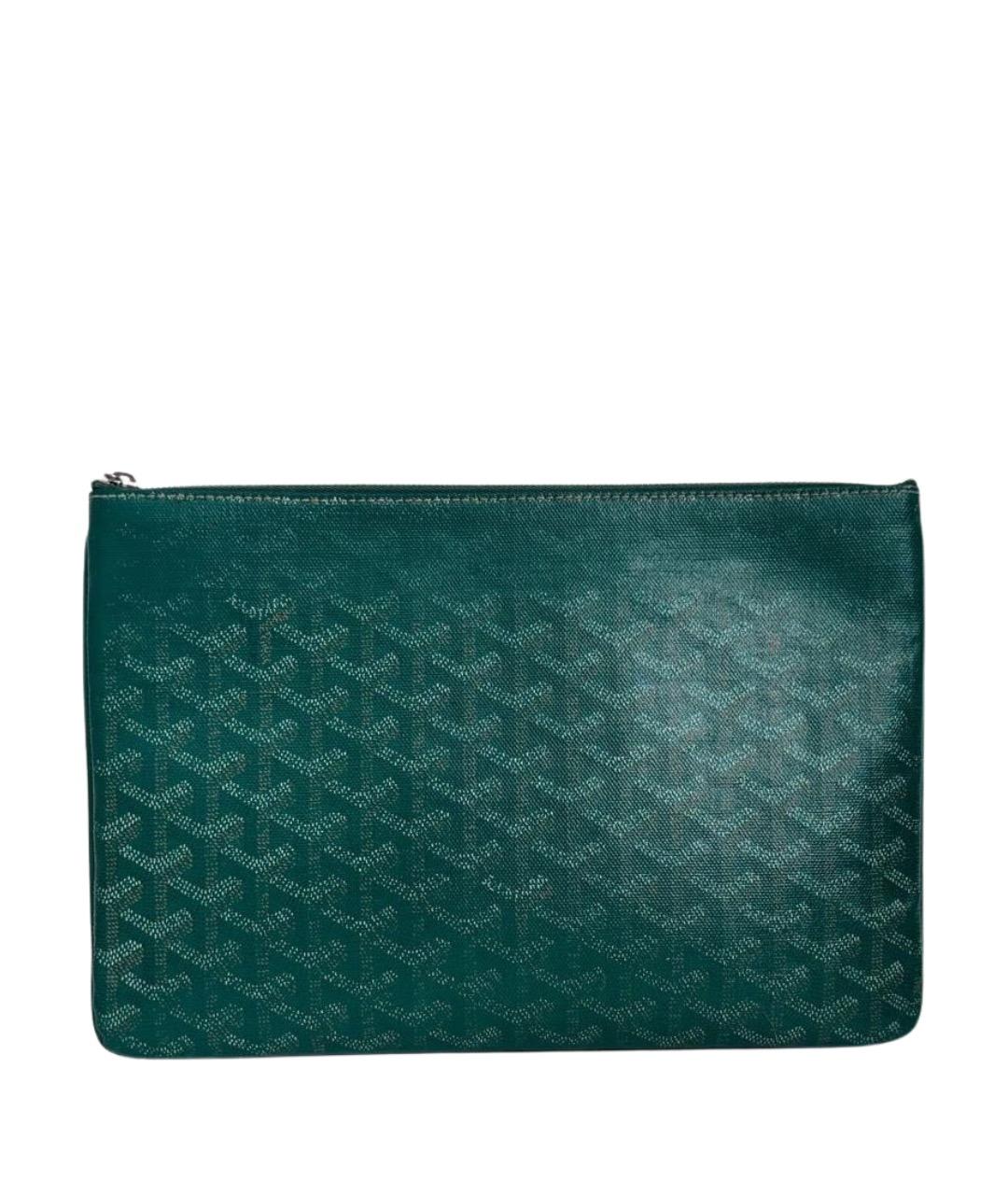 GOYARD Зеленая кожаная папка для документов, фото 1