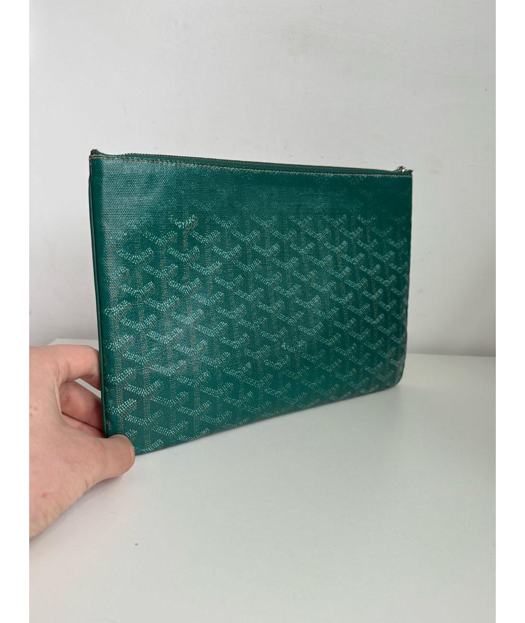 GOYARD Зеленая кожаная папка для документов, фото 3