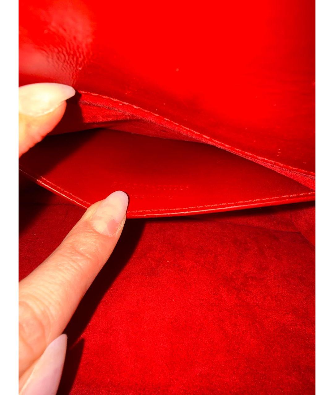 SAINT LAURENT Бордовая кожаная сумка через плечо, фото 7