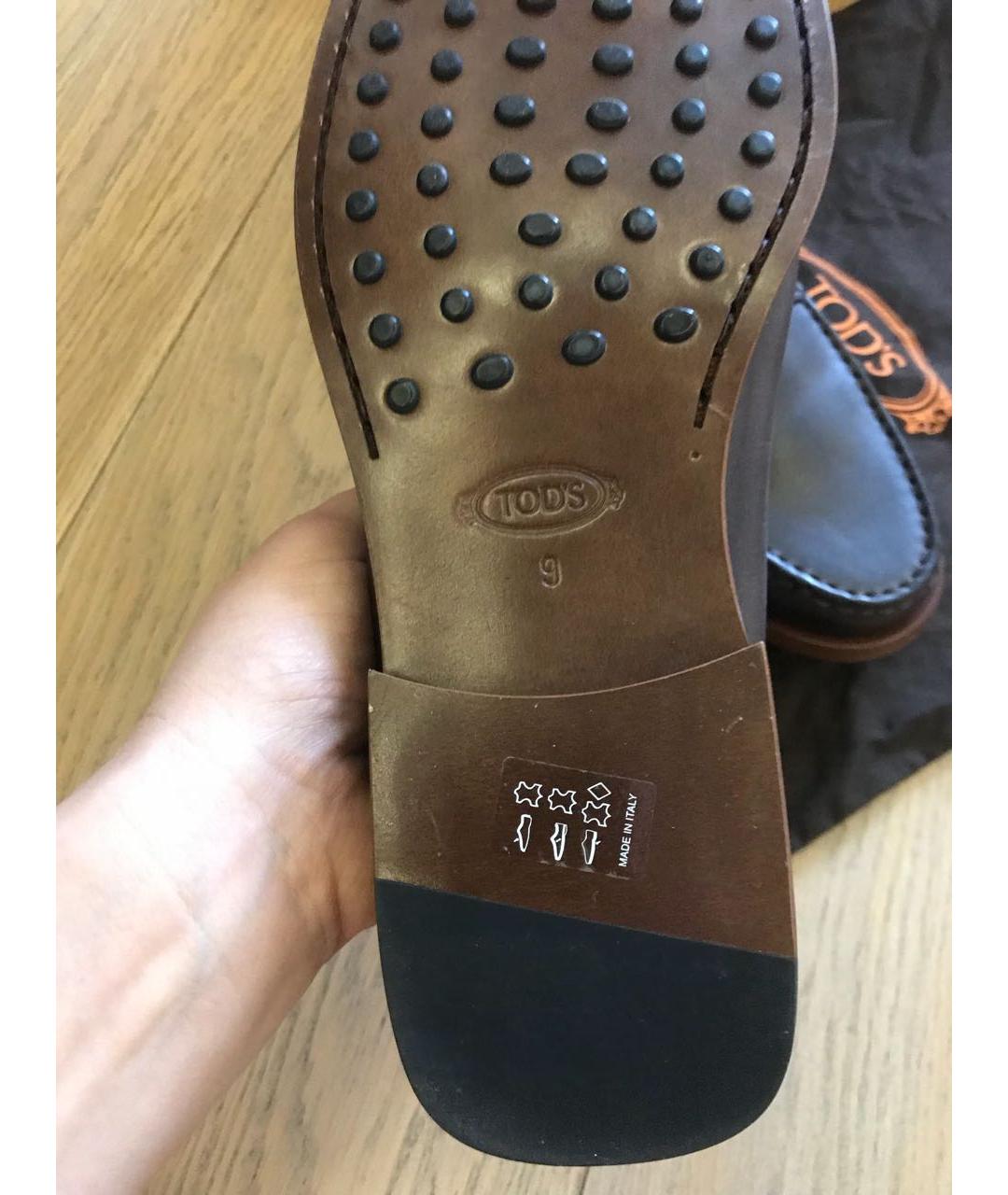 TOD'S Коричневые кожаные мокасины, фото 4