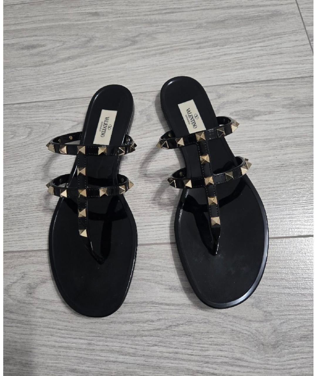 VALENTINO Черные резиновые шлепанцы, фото 2