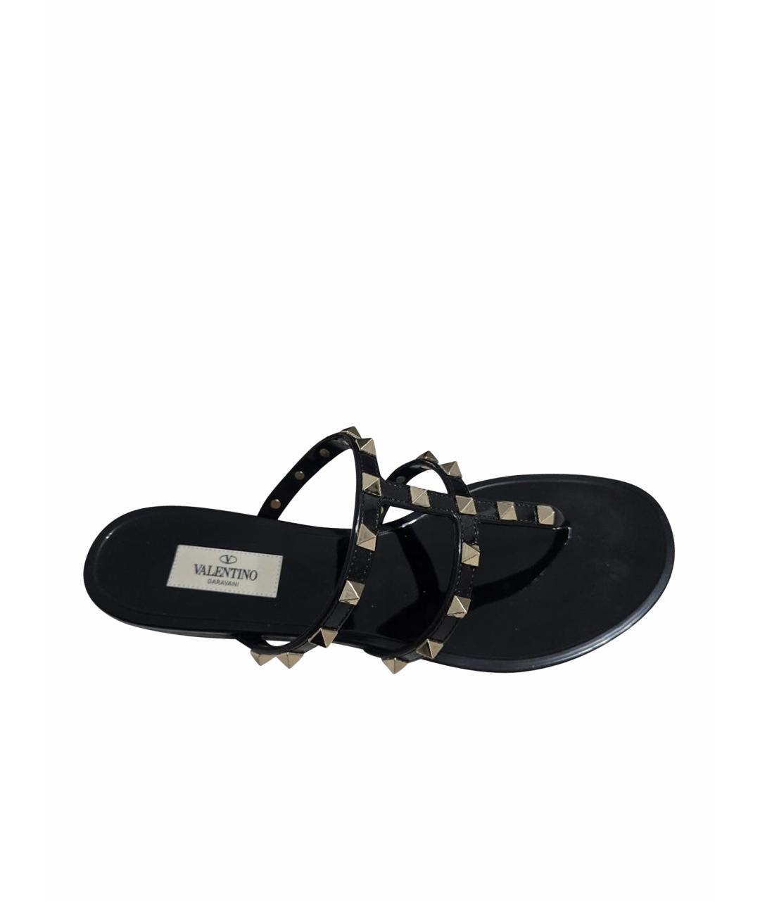 VALENTINO Черные резиновые шлепанцы, фото 1