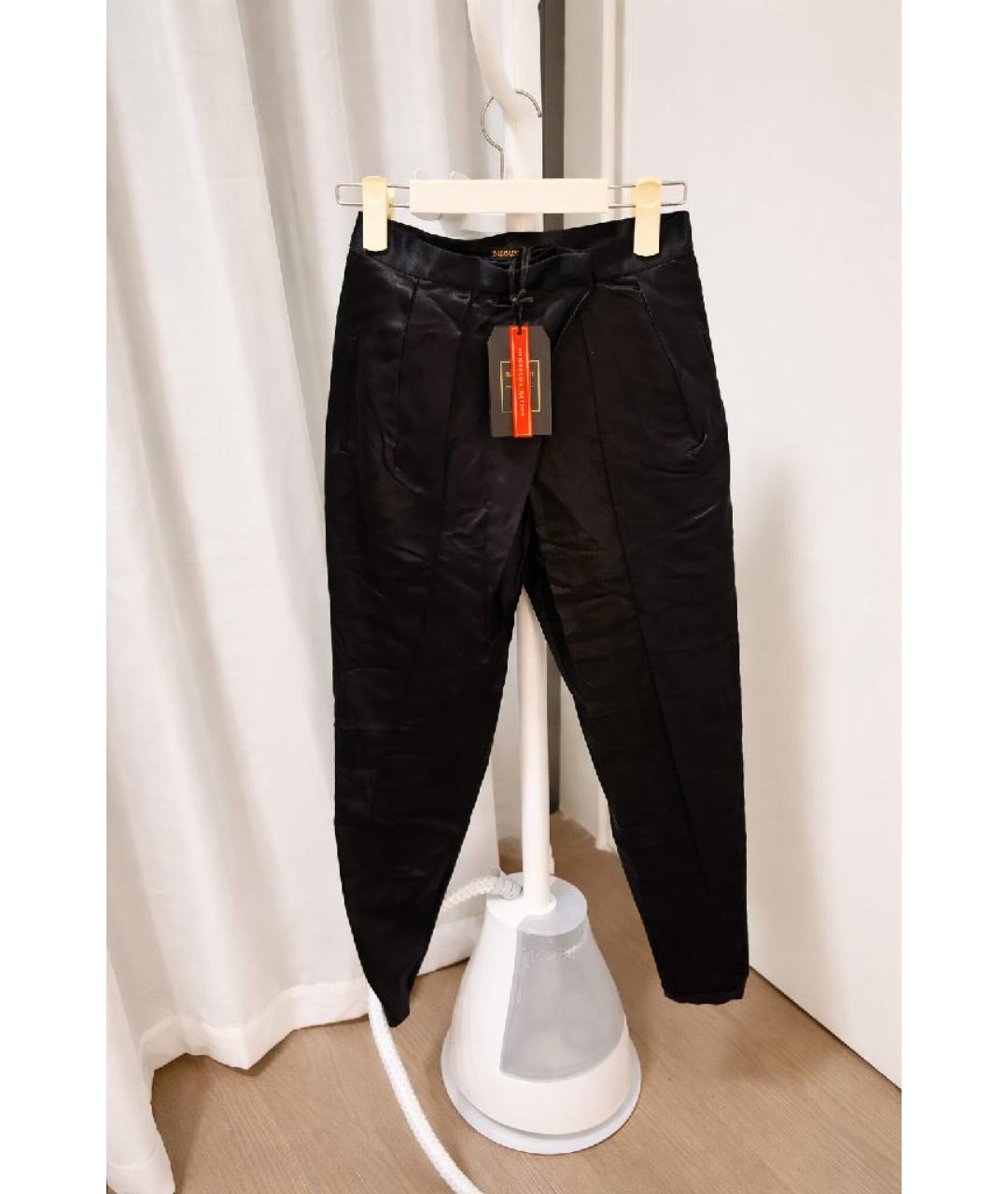 BALMAIN Черные кожаные прямые брюки, фото 5