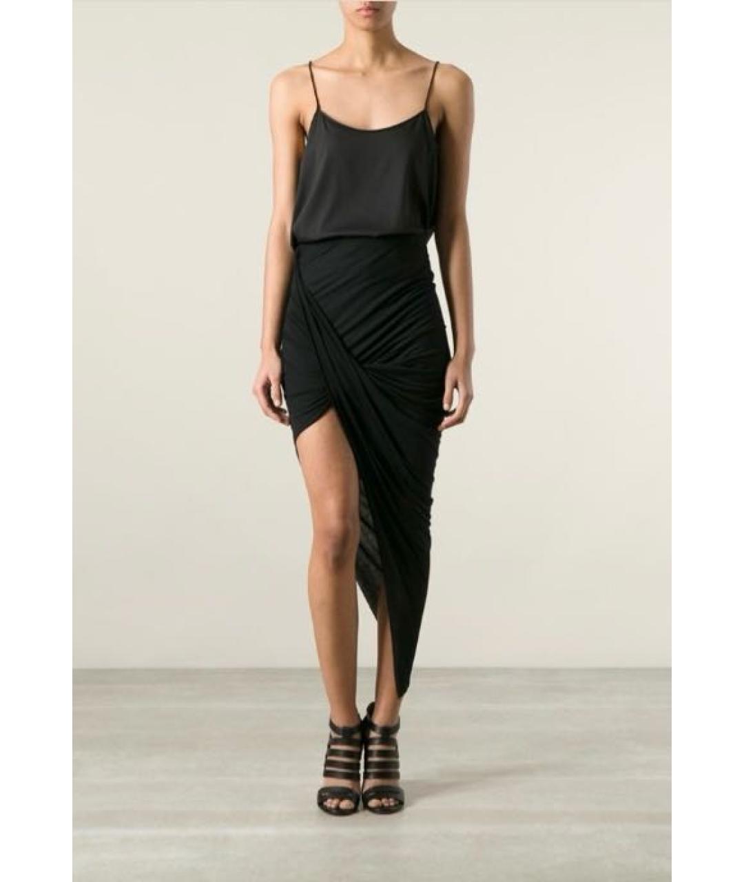 HELMUT LANG Черная юбка миди, фото 6