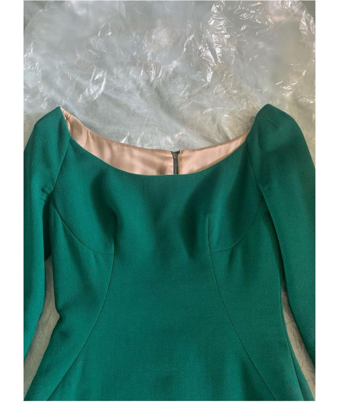 DOLCE&GABBANA Зеленые шелковое коктейльное платье, фото 4