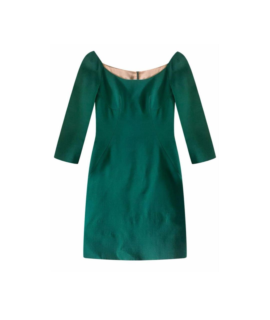 DOLCE&GABBANA Зеленые шелковое коктейльное платье, фото 8