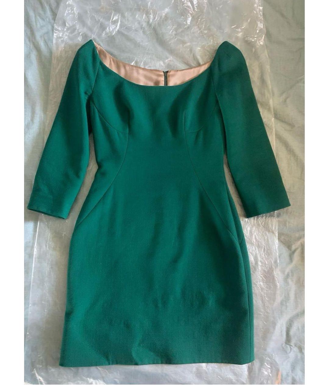 DOLCE&GABBANA Зеленые шелковое коктейльное платье, фото 7
