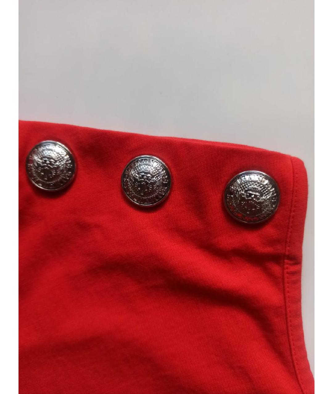BALMAIN Красная хлопковая майка, фото 4