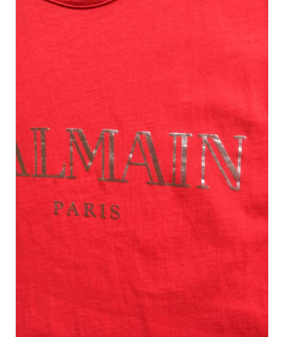 BALMAIN Красная хлопковая майка, фото 9