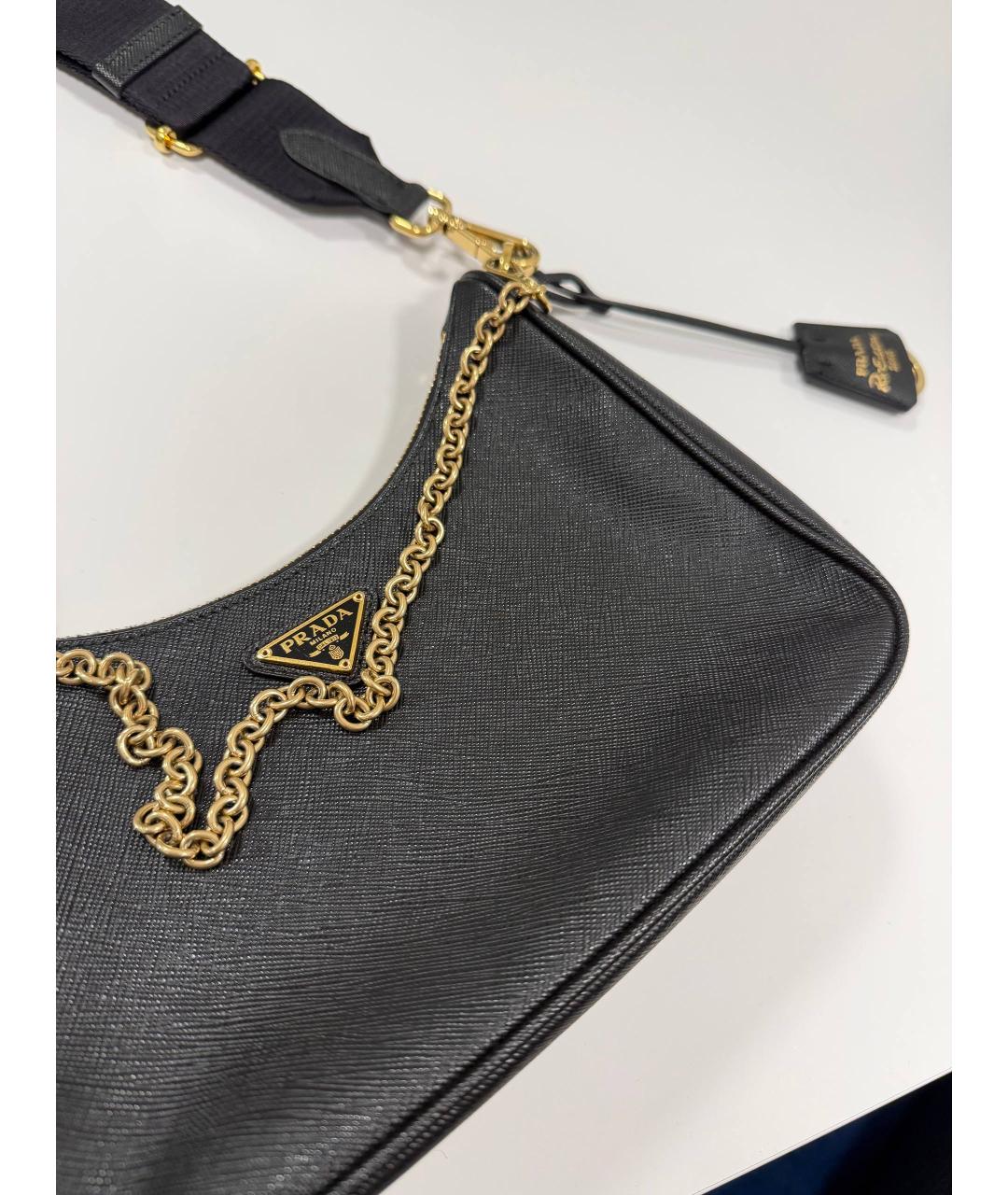 PRADA Черная кожаная сумка через плечо, фото 5