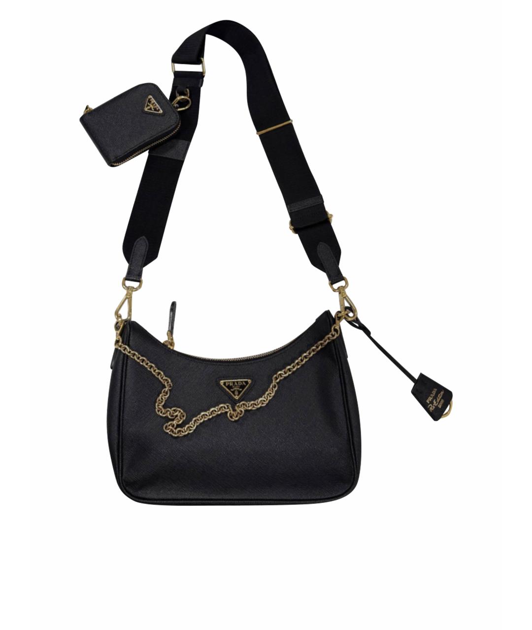 PRADA Черная кожаная сумка через плечо, фото 1