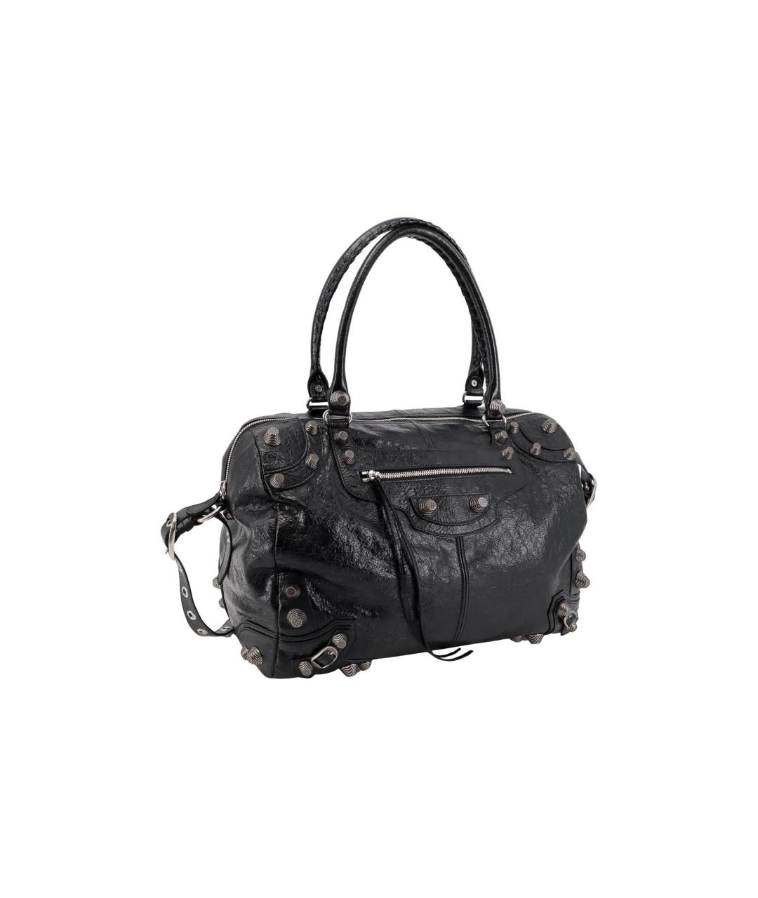 BALENCIAGA Черная кожаная дорожная/спортивная сумка, фото 2