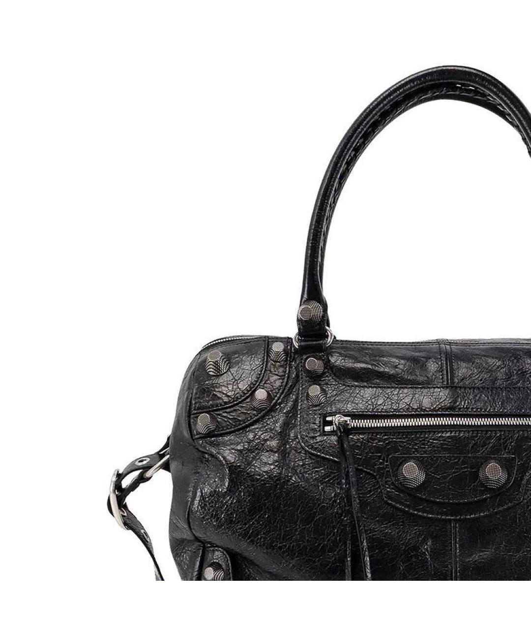 BALENCIAGA Черная кожаная дорожная/спортивная сумка, фото 4