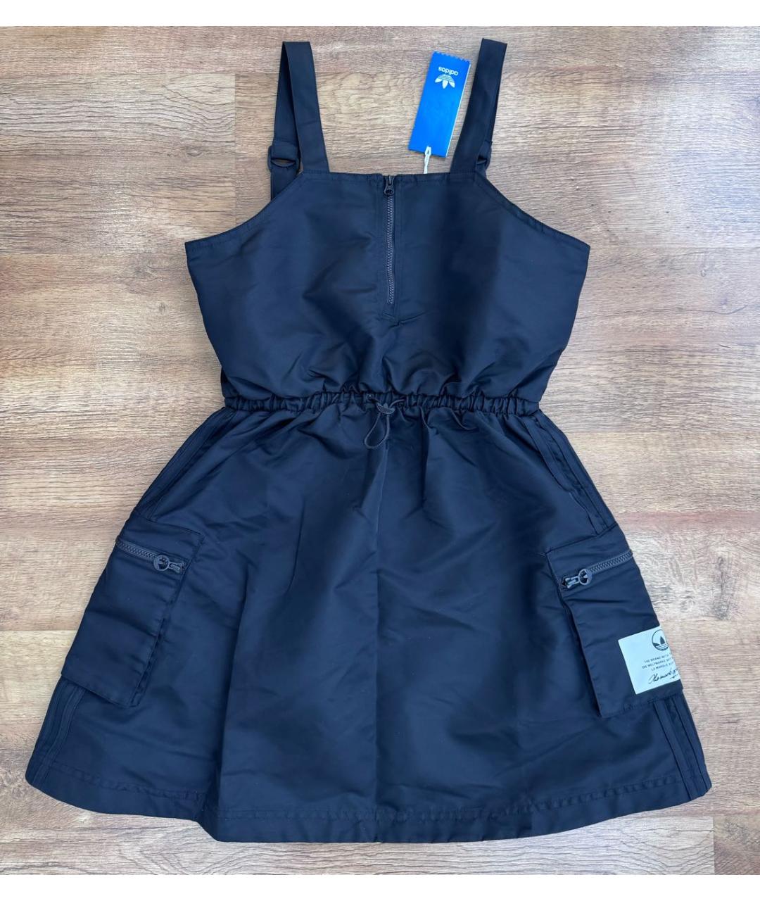 ADIDAS Черное полиэстеровое повседневное платье, фото 3