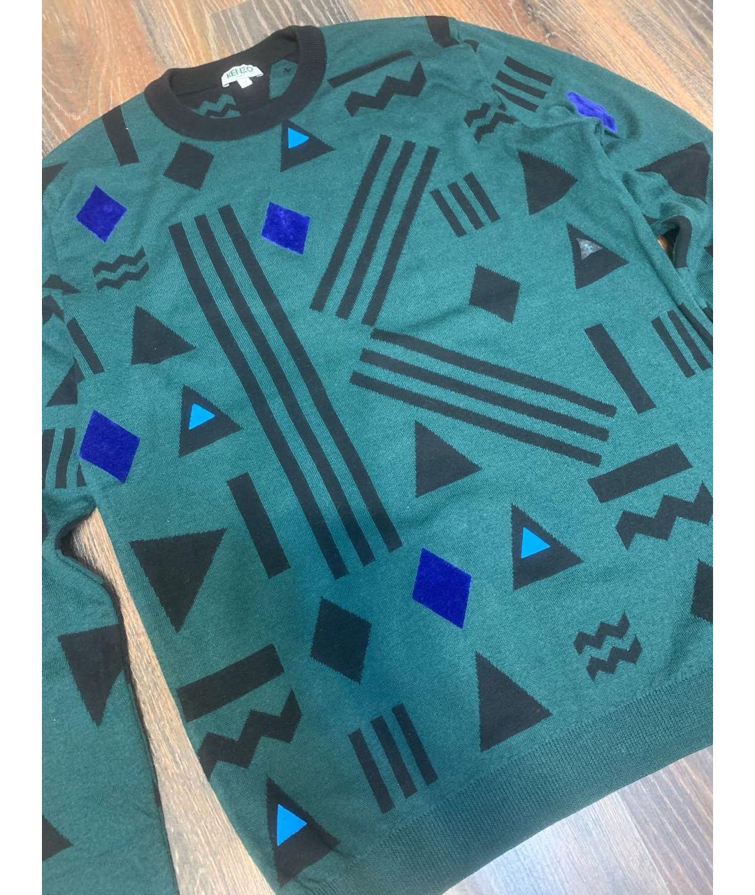 KENZO Зеленый шерстяной джемпер / свитер, фото 3