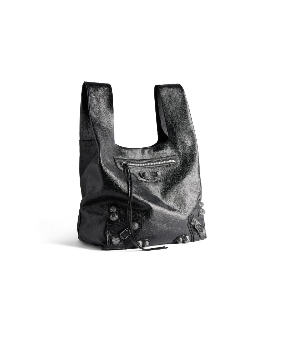 BALENCIAGA Черная кожаная сумка на плечо, фото 2