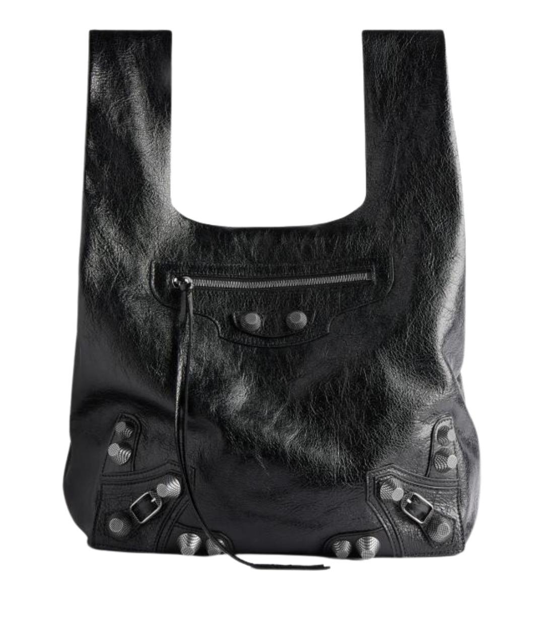 BALENCIAGA Черная кожаная сумка на плечо, фото 1