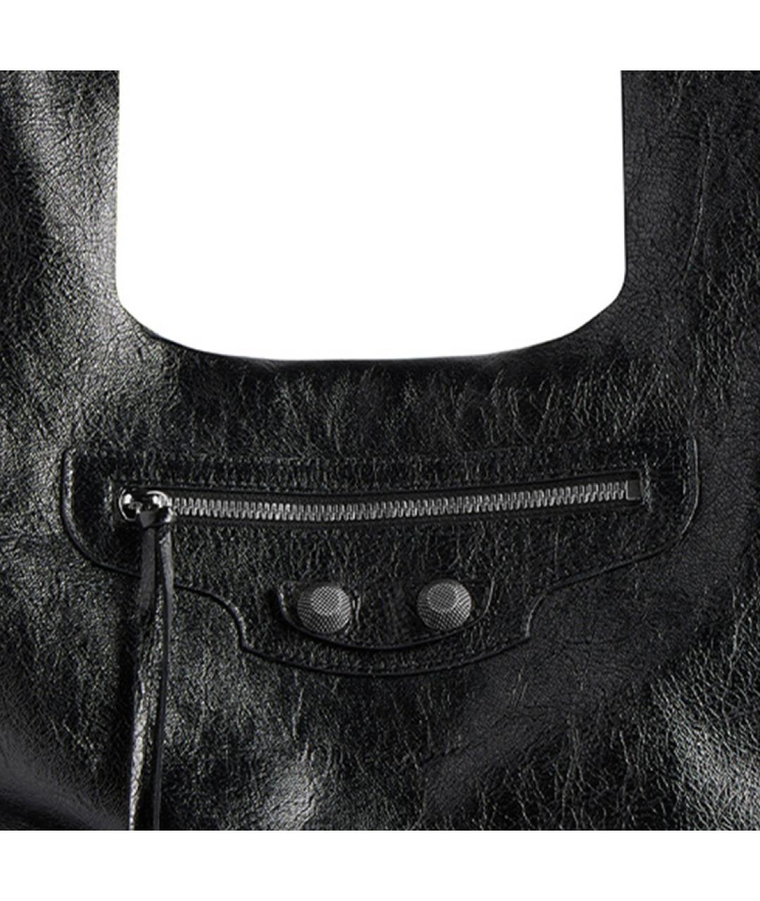 BALENCIAGA Черная кожаная сумка на плечо, фото 5