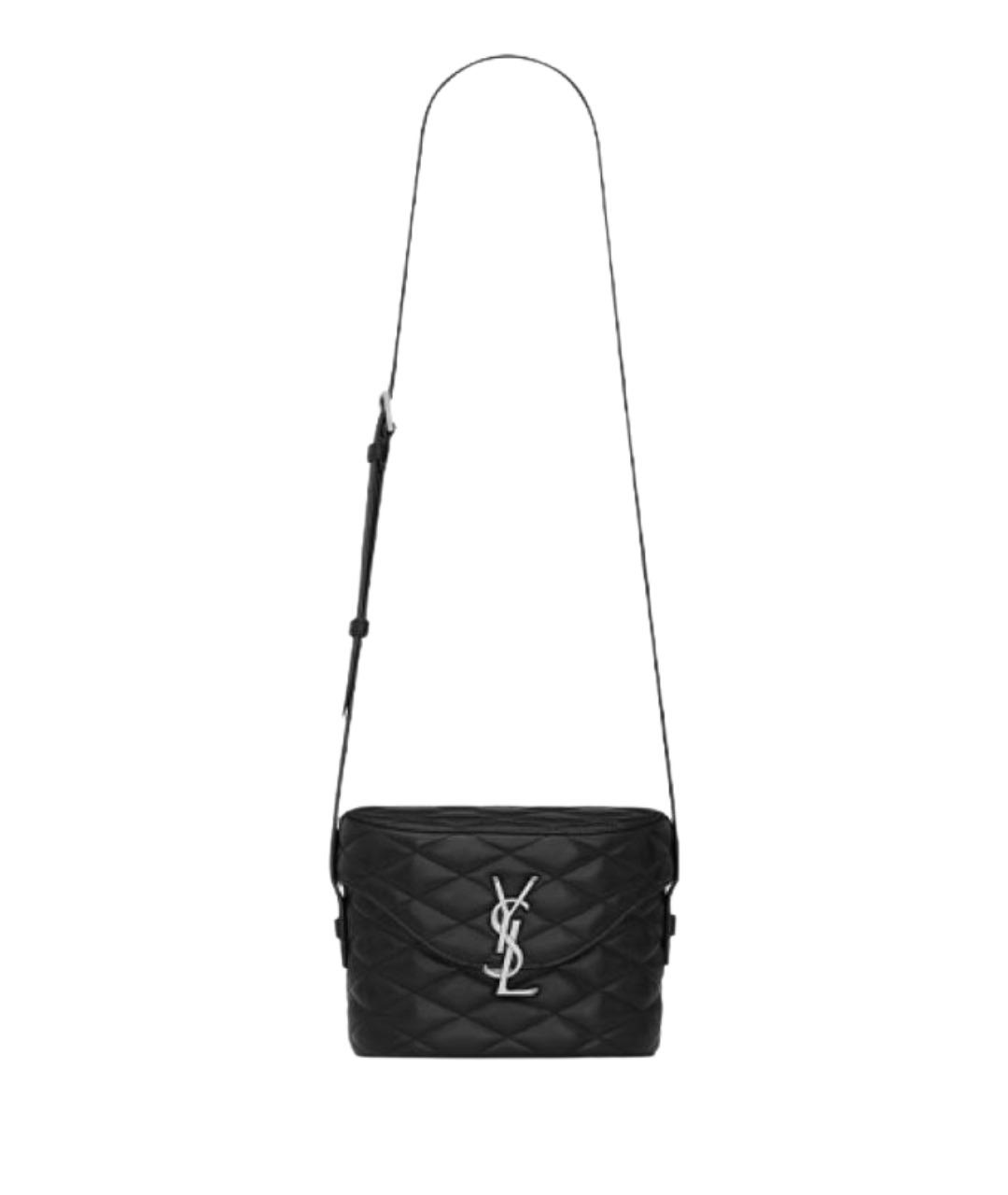 SAINT LAURENT Черная кожаная сумка на плечо, фото 1