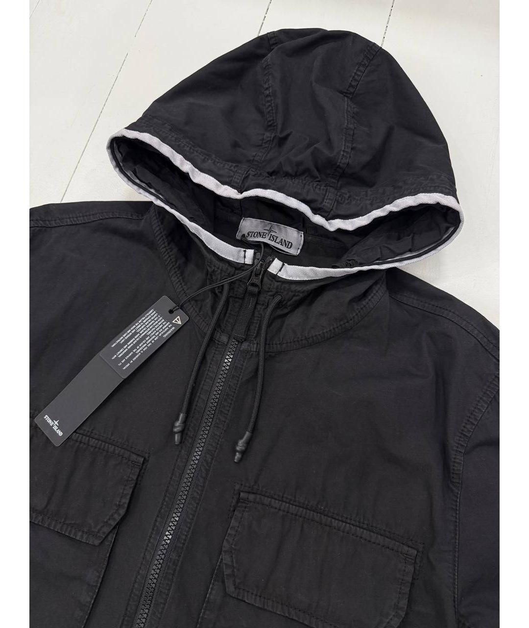 STONE ISLAND Черная хлопковая куртка, фото 5