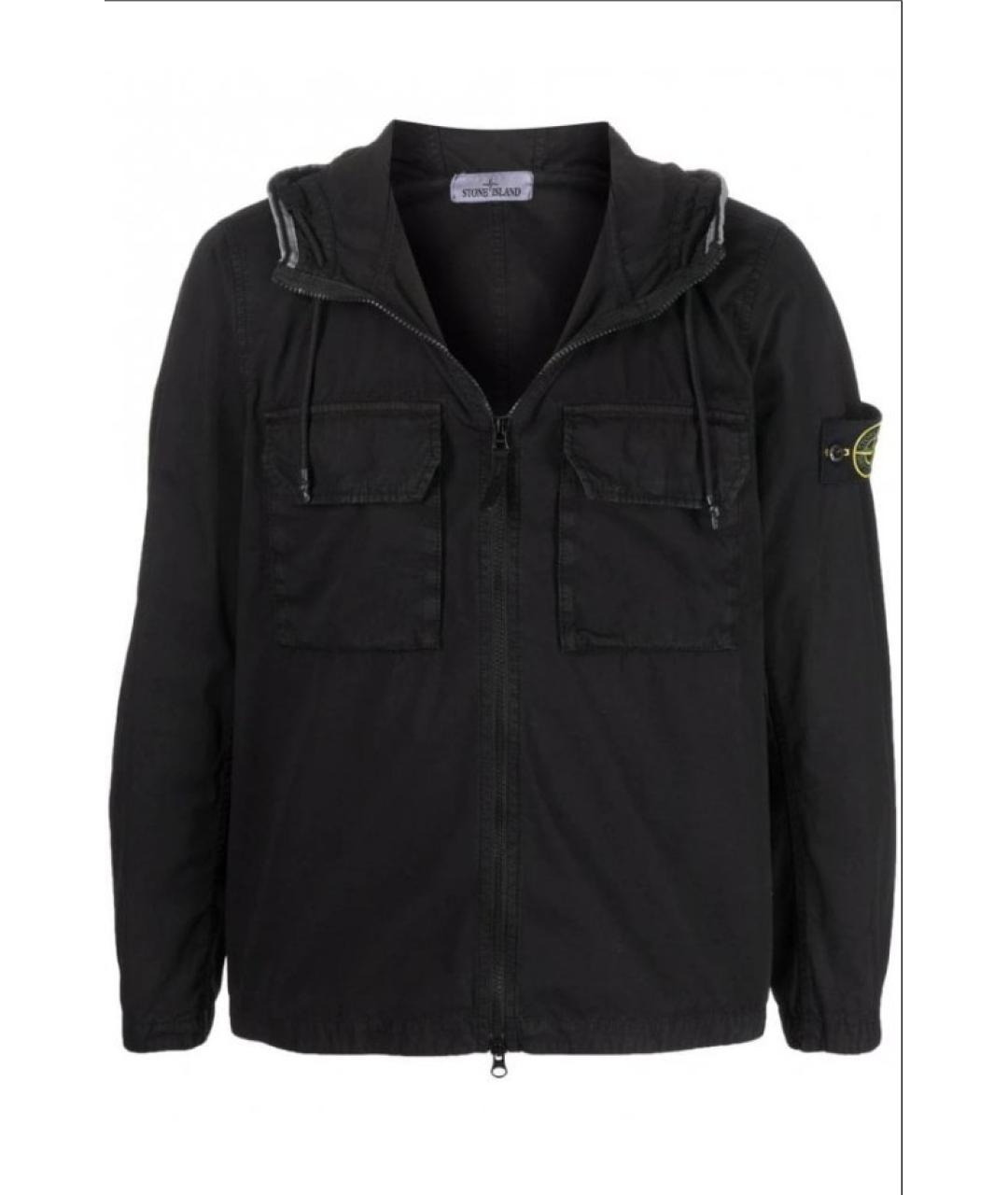 STONE ISLAND Черная хлопковая куртка, фото 8