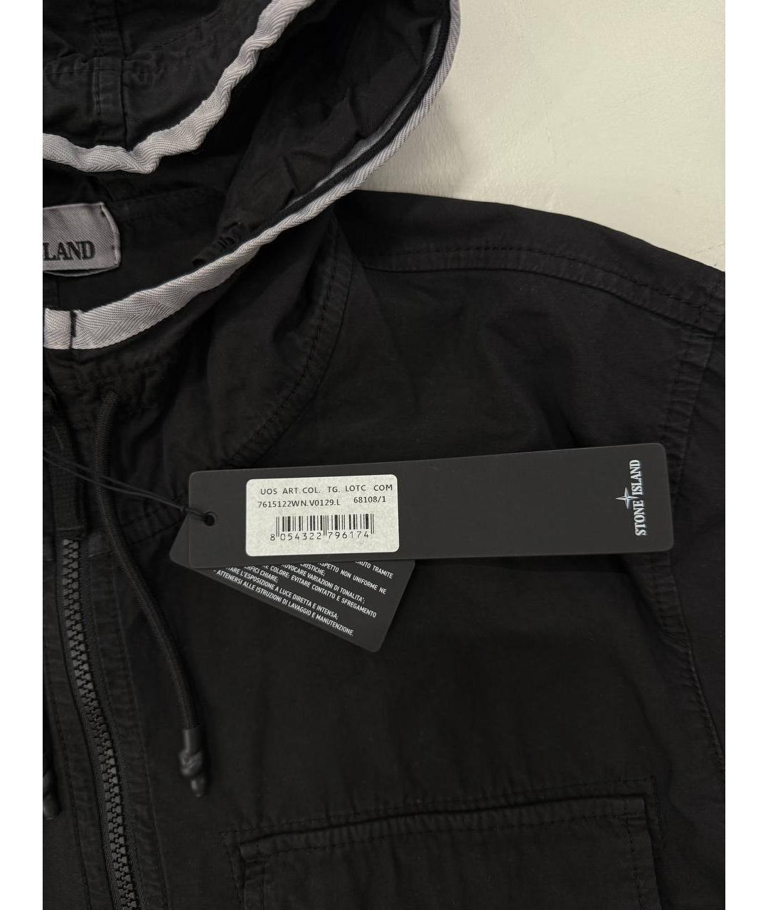 STONE ISLAND Черная хлопковая куртка, фото 4