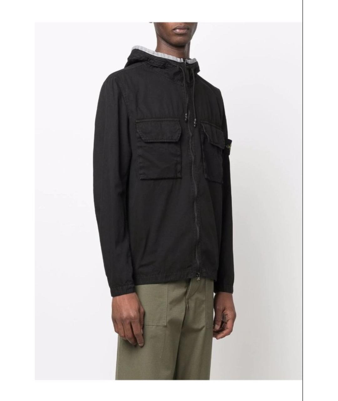 STONE ISLAND Черная хлопковая куртка, фото 7