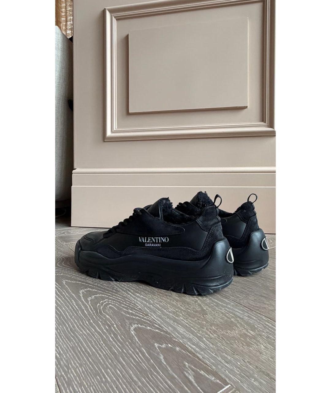 RED VALENTINO Черные кожаные низкие ботинки, фото 3