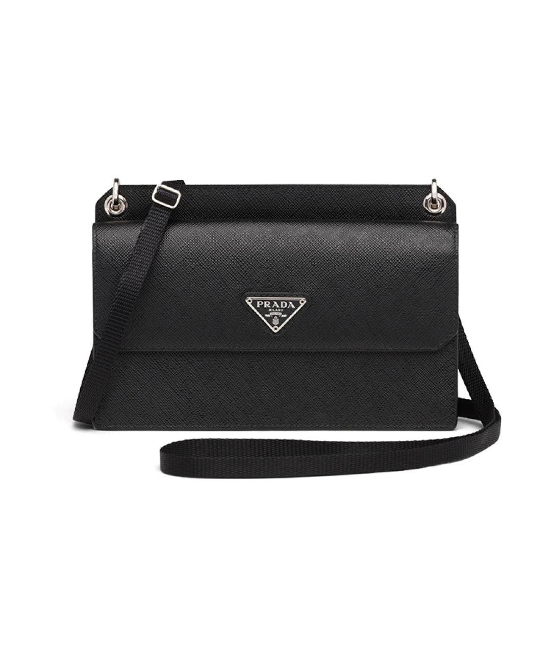PRADA Черная кожаная сумка на плечо, фото 1