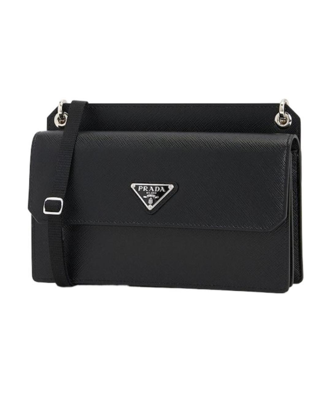 PRADA Черная кожаная сумка на плечо, фото 2