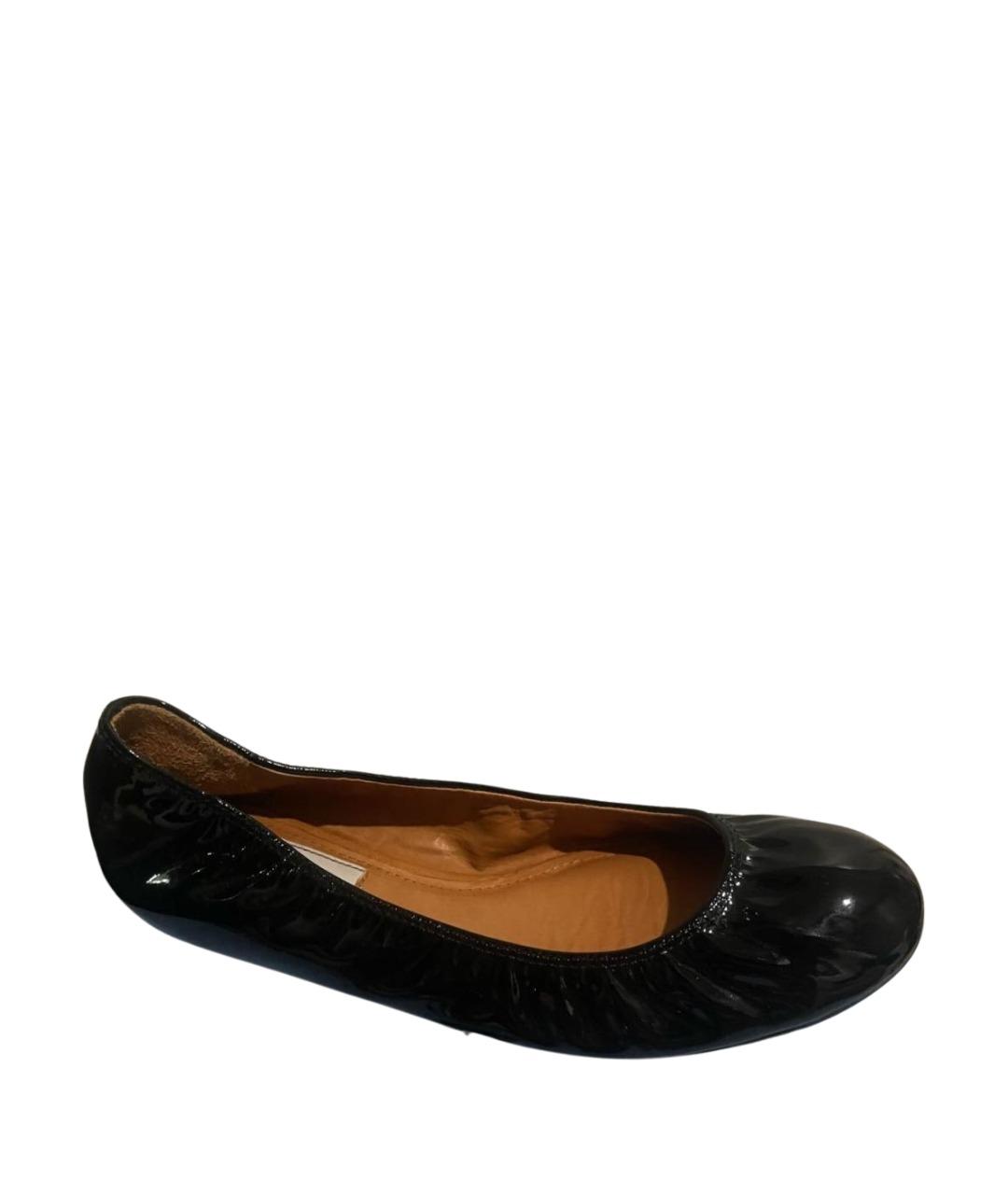 LANVIN Черные кожаные балетки, фото 1