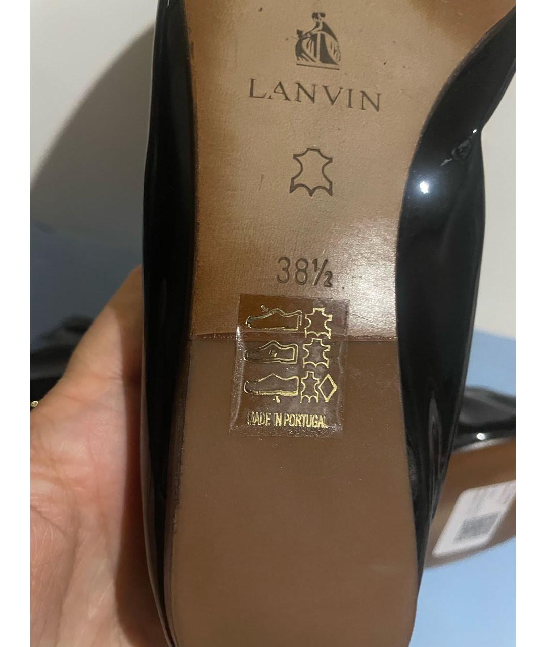 LANVIN Черные кожаные балетки, фото 6