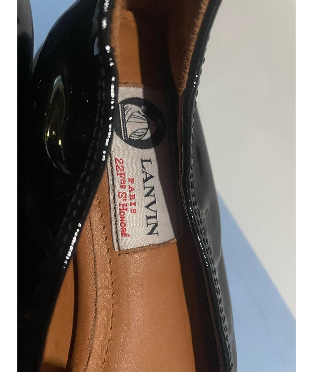 LANVIN Черные кожаные балетки, фото 4