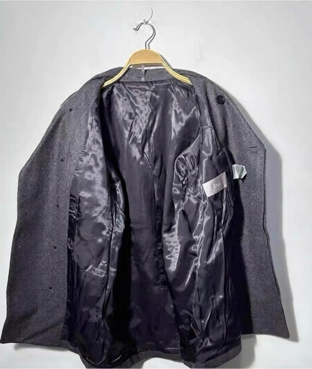 CHRISTIAN DIOR Темно-синее шерстяное пальто, фото 4