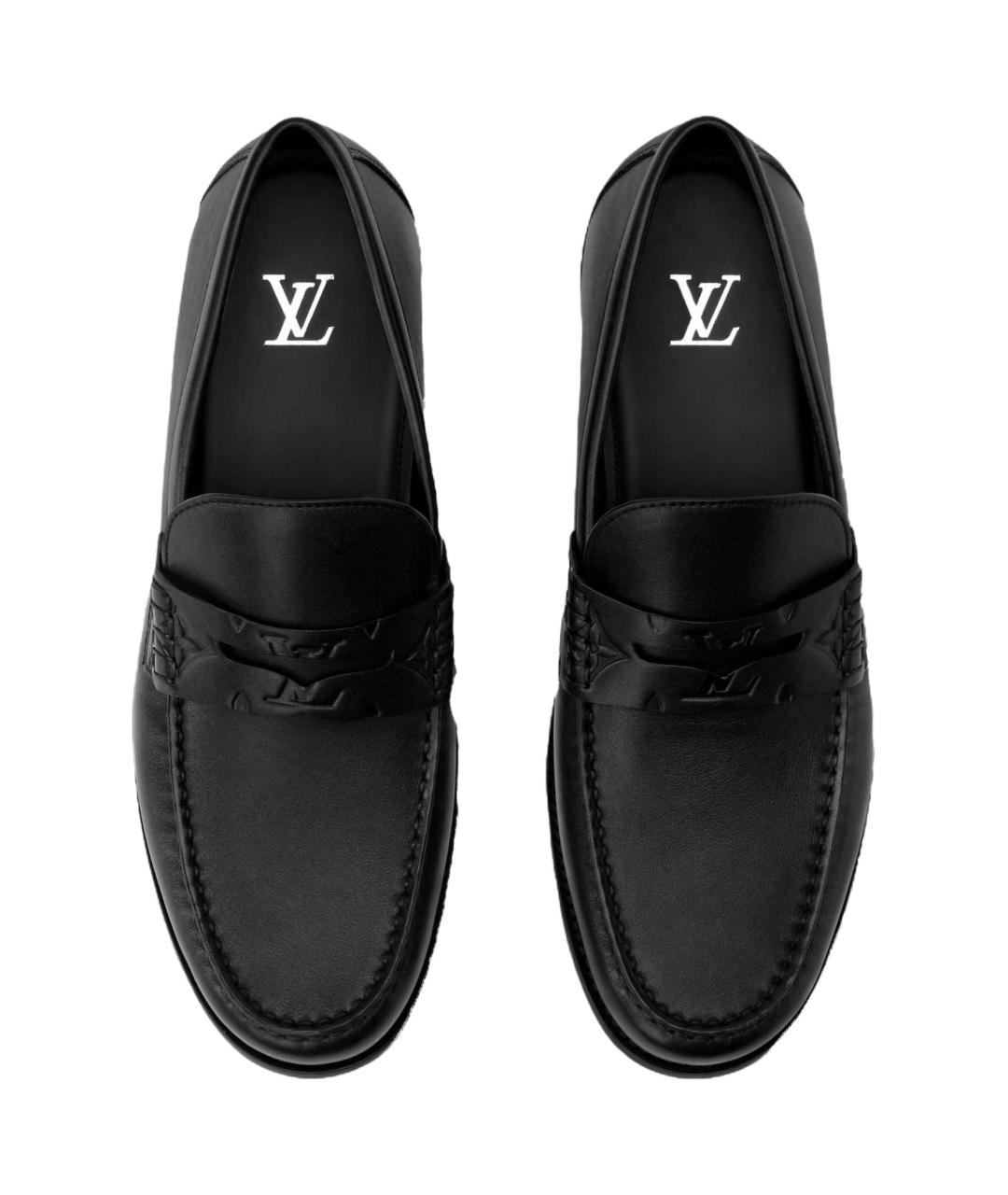 LOUIS VUITTON Черные кожаные лоферы, фото 4