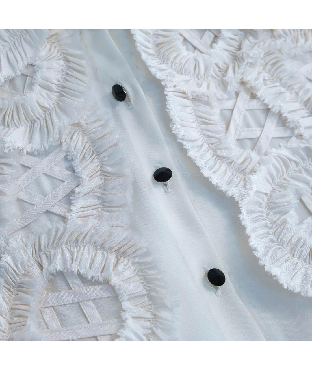 OSCAR DE LA RENTA Белая шелковая блузы, фото 4