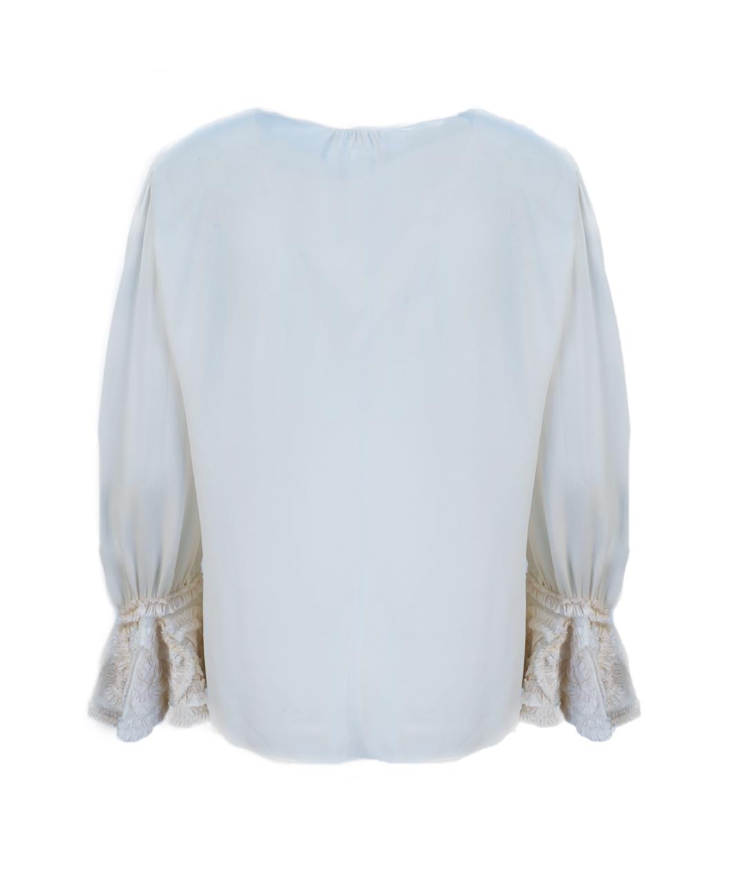 OSCAR DE LA RENTA Белая шелковая блузы, фото 2