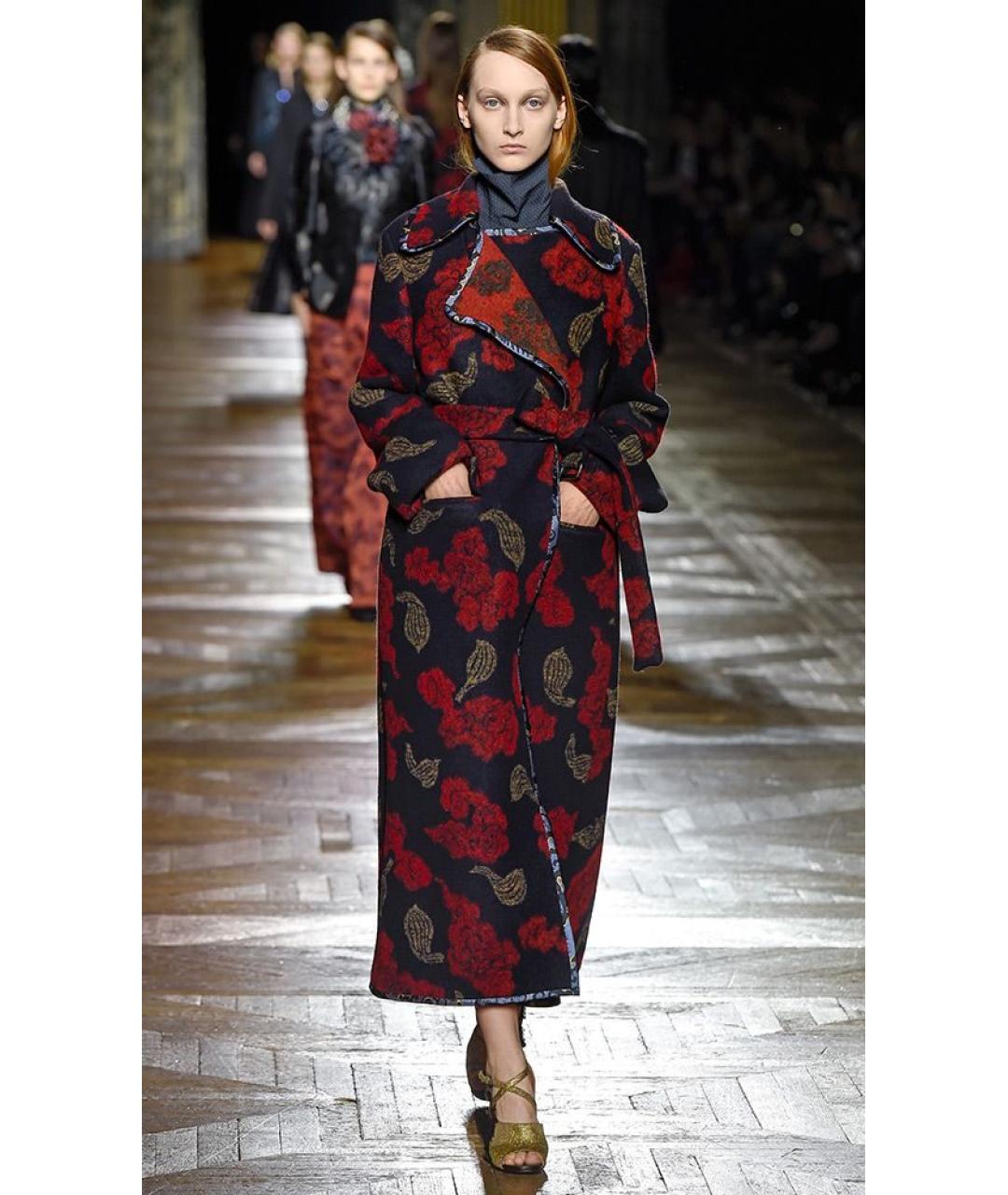 DRIES VAN NOTEN Мульти шерстяное пальто, фото 8