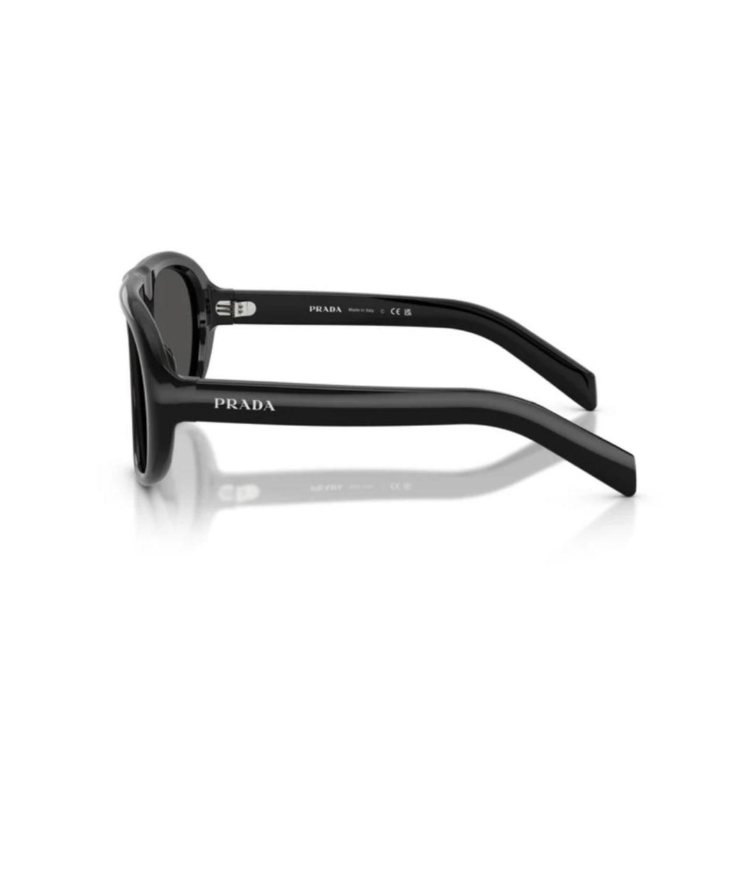 PRADA Черные пластиковые солнцезащитные очки, фото 2