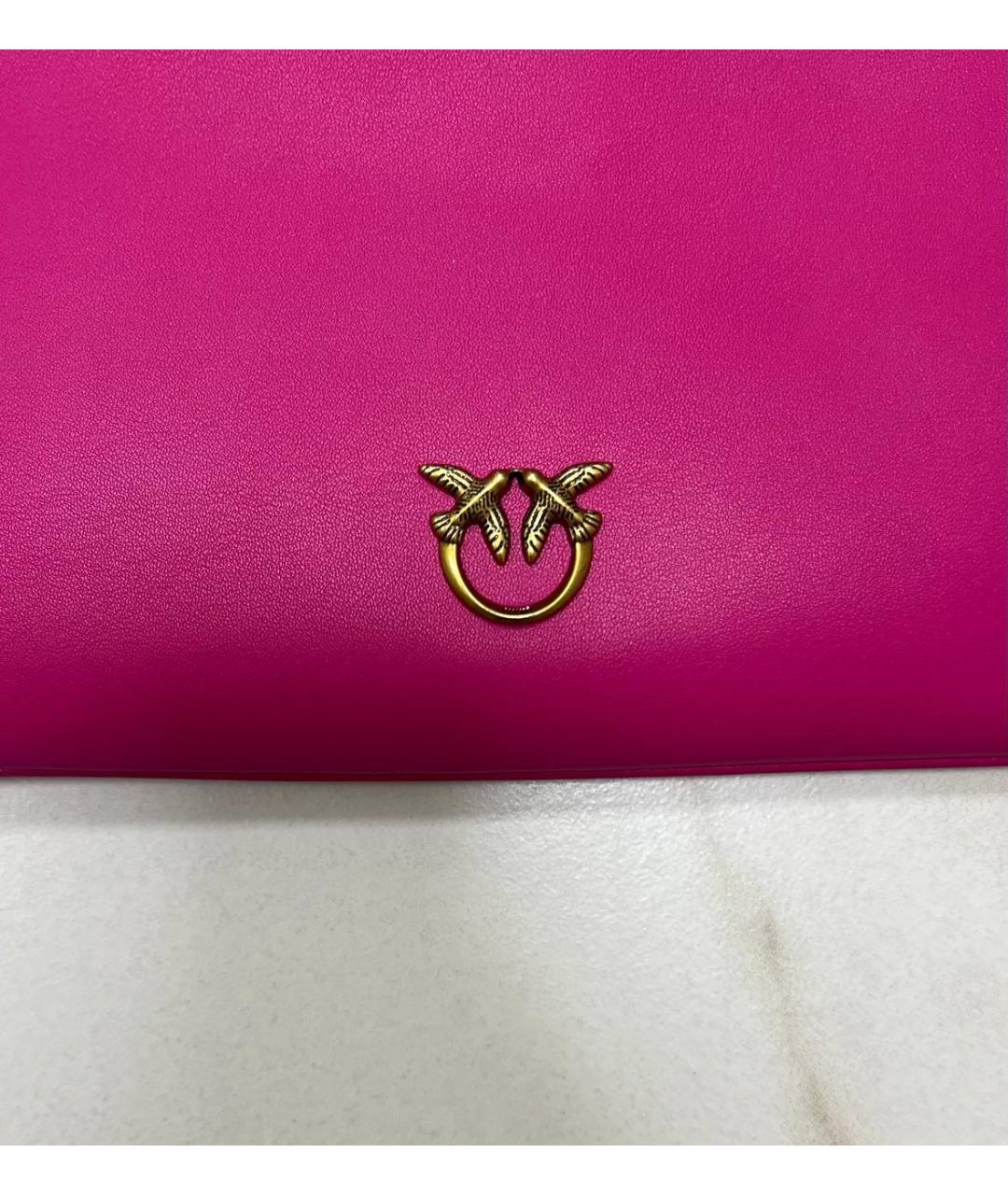 PINKO Розовая кожаная сумка через плечо, фото 2