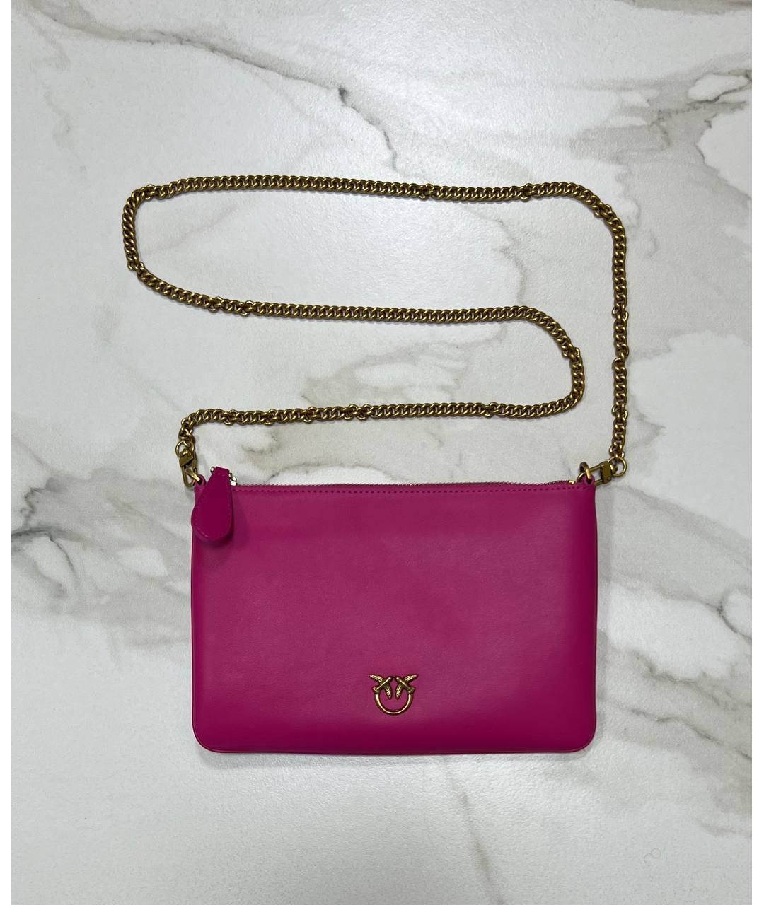 PINKO Розовая кожаная сумка через плечо, фото 7